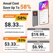 AI Digital Voice Recorder with Transcribe & Summarize, AI Note Taker for Meeting & Lectures, Voice Activated Recorder with Playback, Supports 90+ Languages Recording Device, Portable Tape Recorder