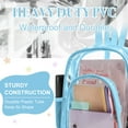 thumbnail image 3 of Sanmadrola Mini Clear Backpack Heavy Duty Stadium Approved PVC Transparent Backpacks Small Clear Backpack with Reinforced Strap for School, Travel, Light Blue, 3 of 8