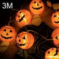 thumbnail image 4 of Led Holiday Decorative Lights Halloweens Ghost Festival Prom Party Arrangement Lantern Fabric Pumpkin Lantern Light String, 4 of 7