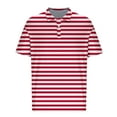 thumbnail image 5 of biudgviw Big and Tall T Shirts for Men Button Lapel Striped Shirts Fashion Casual Short Sleeve Soft Loose Fit Tops M-4XL, 5 of 5