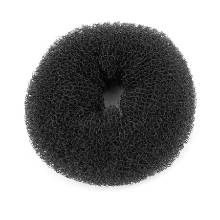 Unique Bargains Black Donut Bun Ring Former Sponge Shaper Dish Hair Device Black for Lady
