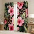 thumbnail image 2 of jejeloiu Pink Rustic Flower Black Out Curtains,Jungle Leopard Print Curtains Pack of 2 (42x63 Each),Green Monstera Leaf Bedroom Curtains For Men Women,Ultra Soft Home Decor, 2 of 6