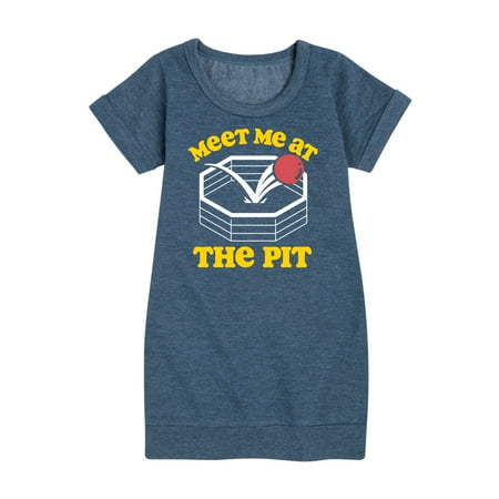 

Instant Message - Meet Me At The Pit - Toddler & Youth Girls Fleece Dress