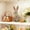 White, variant on Easter Wooden Bunny Decor Set of 3, Floral-Printed Rabbit Statues, Tabletop Ornaments for Spring Home Party, Farmhouse Style Decor & Gift for Kids