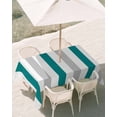 thumbnail image 2 of Bronze Grey Stripe Outdoor Tablecloth with Umbrella Hole, Modern Farmhouse Vertical Striped Spillproof Waterproof Outdoor Table Cover, Patio Tablecloths for Party Picnic Camping, Rectangle 60"x84", 2 of 9