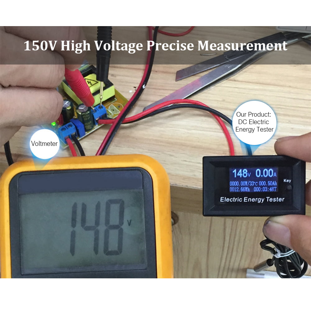 DC 20A 4.5~30V LCD Digital Watt Current Power Voltage Meter Ammeter Voltmeter 