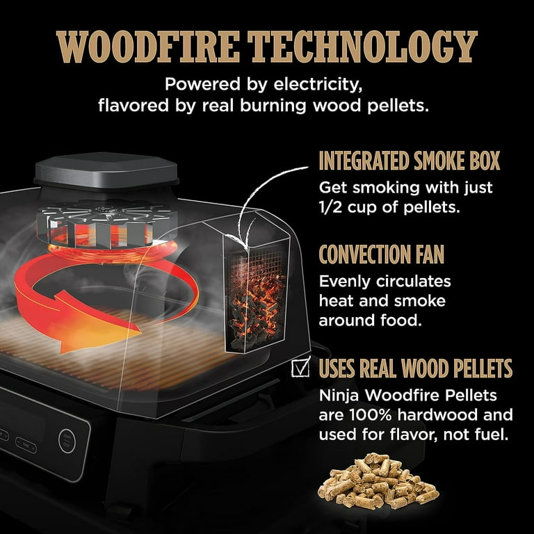Ninja Woodfire 141” 1500W Outdoor Electric Grill with 7 Ninja Woodfire 141” 1500W Outdoor Electric Grill with 7
