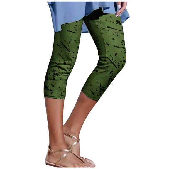WXLWZYWL Womens High Waist Capri Leggings Basic Solid Cotton Soft Capri Leggings Tummy Control Stretchy Capris Cutout Butt Lifting Yoga Pants Cropped Pants