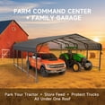 thumbnail image 5 of EASYHAWK 20x20 FT Heavy Duty Galvanized Steel Carport - Outdoor Metal Carport Vehicle Shelter for Cars, Trucks, SUVs, Boats & Tractors, 5 of 10