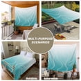 thumbnail image 6 of Aqua Blue Geometric Tapestry for Bedroom Wall Hanging Tapestry, Modern White Stripe Distortion Art Ceiling Backdrop Tapestries Poster Blanket Wall Decor for Teens Room Living Room Dorm 55" x 73", 6 of 8