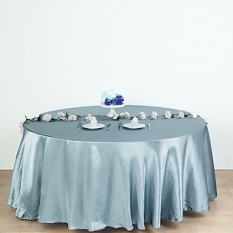 BalsaCircle 120" Round Satin Tablecloth Table Covers for Party Wedding