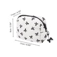 thumbnail image 2 of Unique Bargains 1 Pc Square Bag with Pendant Bow Makeup Bag Beige White Black Polyester, 2 of 6