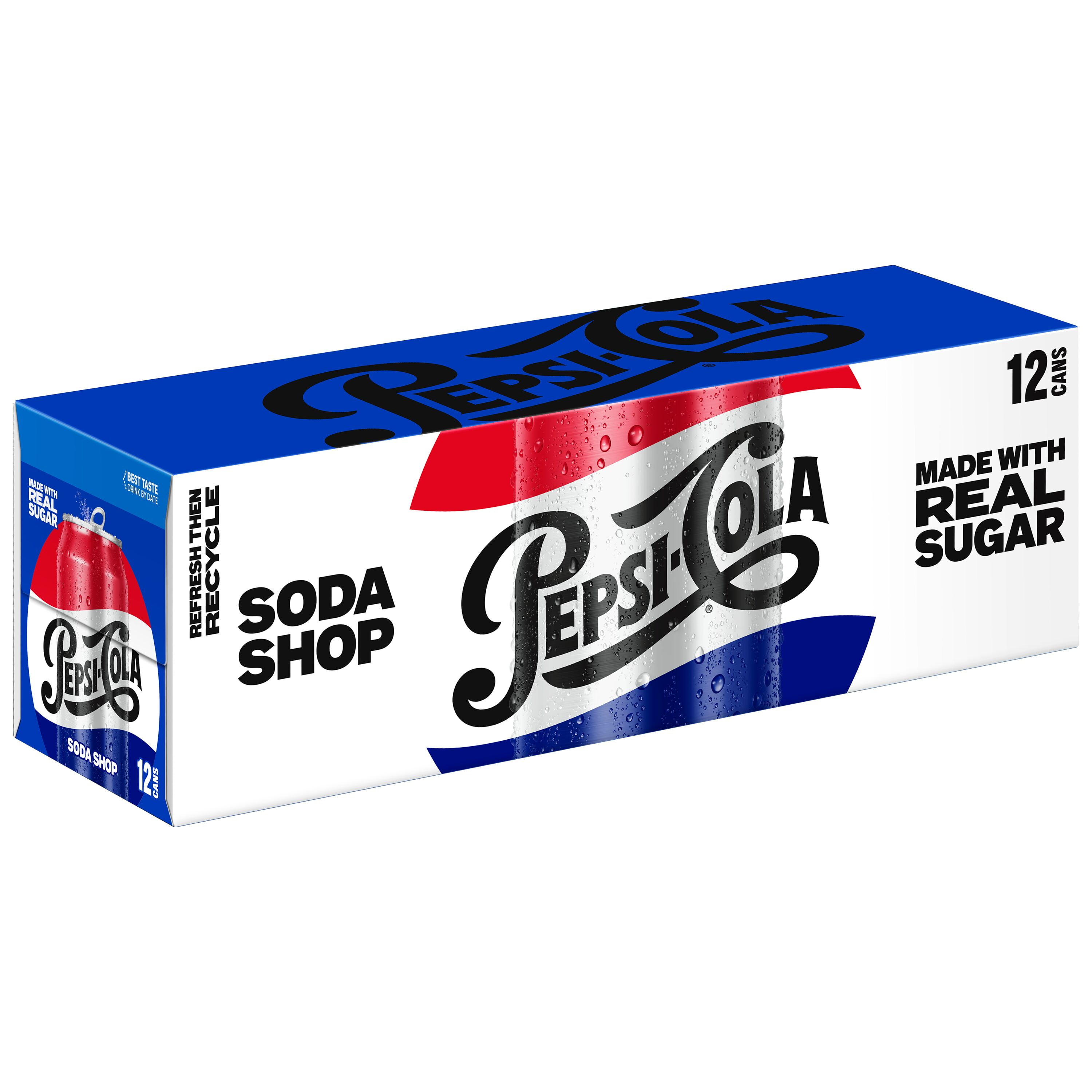 Pepsi Made with Real Sugar Cola 12 fl oz, 12 pack Cans