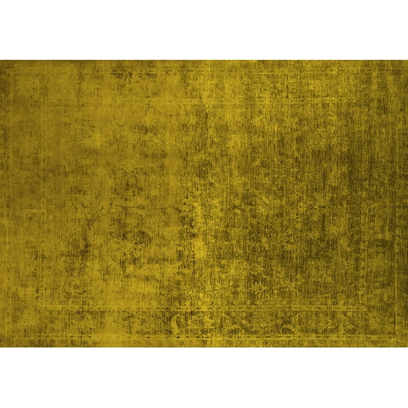 Ahgly Company Indoor Rectangle Oriental Yellow Industrial Area Rugs, 3' x 5'