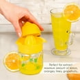 thumbnail image 3 of Crystalia Manuel Citrus Juicer with Glass Storage Jar, All Fruit Squeezer for Lemon Orange Lime Grapefruit Juice, Handheld Juice Press Extractor with Handle, Pour Spout and Glass Storage, Yellow, 3 of 7