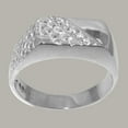 thumbnail image 3 of LBG British Made 9k White Gold Natural Diamond Mens Promise Ring - 33 size options - Size 8.75, 3 of 6