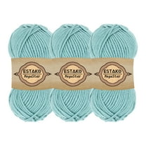 Estako Megastar, (3 Skeins Pack) 75% Acrylic 25% Wool Yarn, Soft, Chunky Bulky Weight #5 for Crochet and Knitting (3 x 3.52 Oz) / (3 x 120 Yrds) (64064 - Mint)