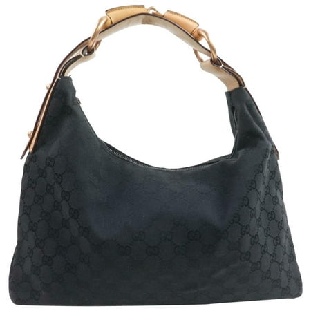 Gucci Black Monogram GG Horsebit Hobo 871510