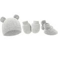 thumbnail image 3 of 4 Pack Newborn Baby Hats Mittens Set for Boys Girls Hospital Hat Beanie Infant Caps Baby Gloves Socks for 0-6 Months, 3 of 5