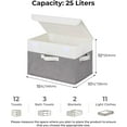 thumbnail image 6 of GRANNY SAYS Large Fabric Storage Bins with Lids, Keepsake Box, Collapsible Closet Organizers, White/Gray, 2-Pack, 6 of 9