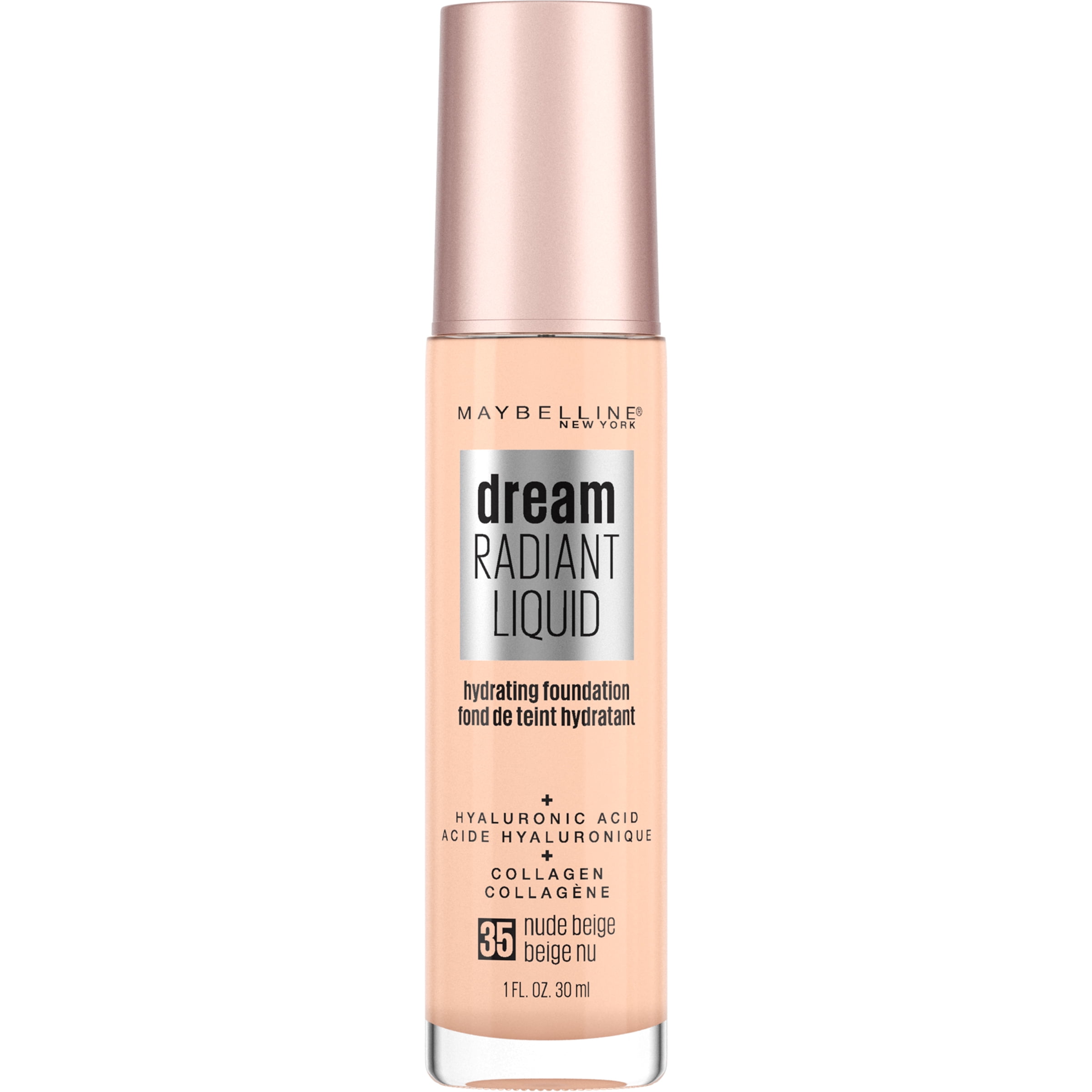 Maybelline Dream Radiant Liquid Foundation Makeup, 35 Nude Beige, 1 fl oz