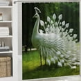 thumbnail image 5 of 4 Pieces Blue Peacock Shower Curtain Set Beautiful Animals Bird Bathroom Decor Sets with Rugs Bathroom Accessories Set Bathroom Curtain Shower Set with 12 Hooks, 5 of 8