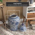 thumbnail image 5 of Red Lantern 24" Floral Blue & White Porcelain Temple Jar, 5 of 8