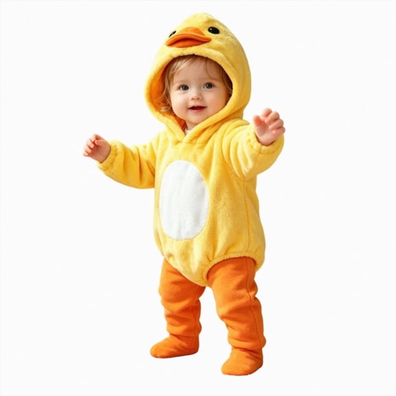 Leey-World Newborn Infant Baby Boy Girl Clothes Unisex Baby Animal Homewear Infant Flannel Hooded Halloween/Christmas Romper Sleepwear