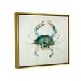 thumbnail image 3 of Stupell Industries Blue Sea Crab Over Beige Soft Watercolors Metallic Gold Framed Floating Canvas Wall Art, 24x30, by Melissa Hyatt LLC, 3 of 8