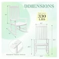thumbnail image 3 of SONGMY Outdoor Rocking Chair Oversized Wooden Patio Chairs with Widened Armrest High Back Porch Rocker for Lawn, Garden, Backyard, Fire Pit (White), 3 of 7