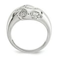 thumbnail image 2 of White Sterling Silver Ring Band Fashion Cubic Zirconia CZ Clear, 2 of 3