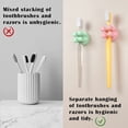 thumbnail image 3 of Silicone Toothbrush Holder, Multi-Function Utility Hook, Self Adhesive Shave Hook, Plug Cable Razor Holder Silicone Decoration Hooks Stick to Wall Door, for Hanging Bathroom Kitchen Home Office, 3 of 5