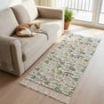 thumbnail image 2 of Area Rug with Tassels 2' x 4', Farm Wildflower Herb Butterfly Kitchen Runner Rug for Hallway Bedroom Throw Rugs, Abstract Floral Leaves Soft Door Mat for Bathroom Entrance Living Room, 2 of 9