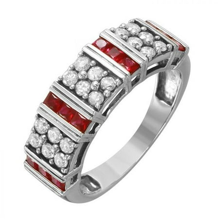 Foreli 1.05CTW Diamond And Ruby 10k White Gold Ring