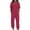 Hot Pink, variant on Women's Trousers Suit Casual Wear Summer Round Neck Blouse With Button Design Pure Color Outfit For Daily Vacation Bride Jumpsuit Wedding Guest Jumpsuit for Women Snow Pant Pant Suits for Women Dressy