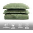 thumbnail image 5 of Chezmoi Collection Kingston King Size Bedspread Set, 3-Piece Sage Green Oversized Quilted Microfiber Lightweight Bedspread Coverlet (118"x106"), 5 of 9