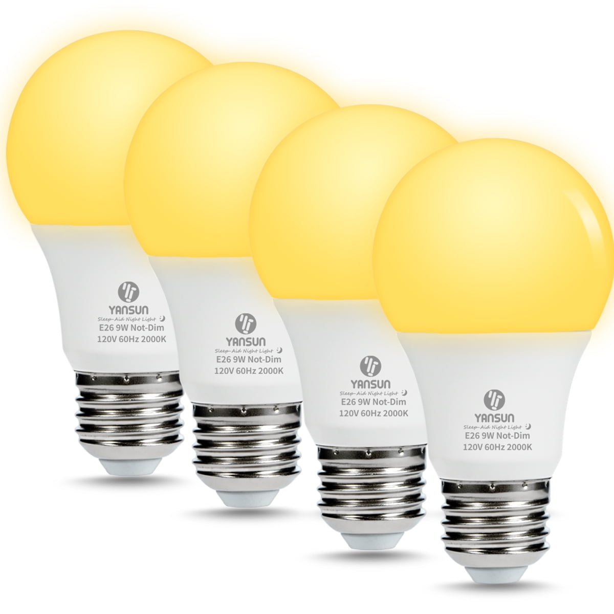 A19 LED Yellow Bug Light Bulbs, 9W (60W Equivalent) E26 Base Outdoor