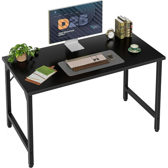 Computer Desk, Small Home Office Desk Study Writing Kid Table, Simple PC Gaming Desk, Adjustable Feet, Black