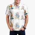thumbnail image 3 of Balery Animals in Transport Printed Men’s Short Sleeve Polo Shirt, Midweight Men's Shirt,Golf Polo shirts -3X-Large, 3 of 9