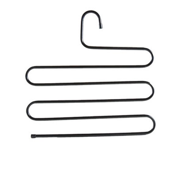 Xihbxyly Percha de Hierro En Forma de S, Perchero Duradero de Varias Capas, Organizador de Armario Que Ahorra Espacio, Elegante Organizador de Pantalones de Hierro, Ideal para La Puerta Del Armario,
