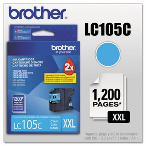 Buy 1PK-Brother LC105C, LC-105C, Super High-Yield Ink, 1200 Page-Yield,  Cyan Online in Italy. 719281390