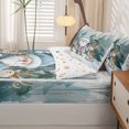 thumbnail image 5 of Manfei Watercolor Santa Claus Zipper Queen Comforter Set with Fitted Sheet and 2 Pillowcases,Snowflake Deer Pine Trees Zipper Bedding Set,Blue Gray,Christmas Reversible,4pcs, 5 of 8