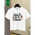 thumbnail image 1 of Boys' "Time to Go to School" Graphic T-Shirt - Playful Pencil & Star Print, Soft Stretch Fabric, Ribbed Collar, Summer Casual Top, Backtoschool Apparel, Schoolthemed Print, Comfortable, 1 of 7