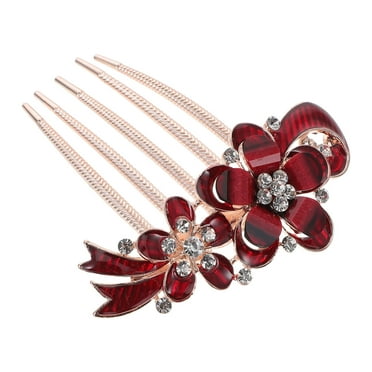 Crystal Diamond Hair Comb Wedding Accessories Clip Barrettes French Rhinestone Combs for Headpiece Bride Women's
