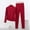 Wine, variant on Dianli PJs Loungewear Stand Up Collar Long Sleeve Pajama Set High Neck Long Pants Solid Color Soft Breathable Cozy Homewear Casual Spring Autumn Nightwear Sleepwear