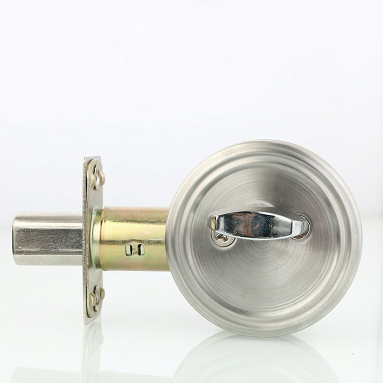 Door Lock w/ 3 Keys Bedroom Bathroom Handle Lock Stainless Steel Polished