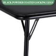 thumbnail image 3 of 5 Piece Foldable Table and Chair Set, Portable Upholstered Card Table and Chair, Metal Frame Folding Children Activity’s Table and Chair Set for Dining Room, Playroom, Living Room, Black, 3 of 8