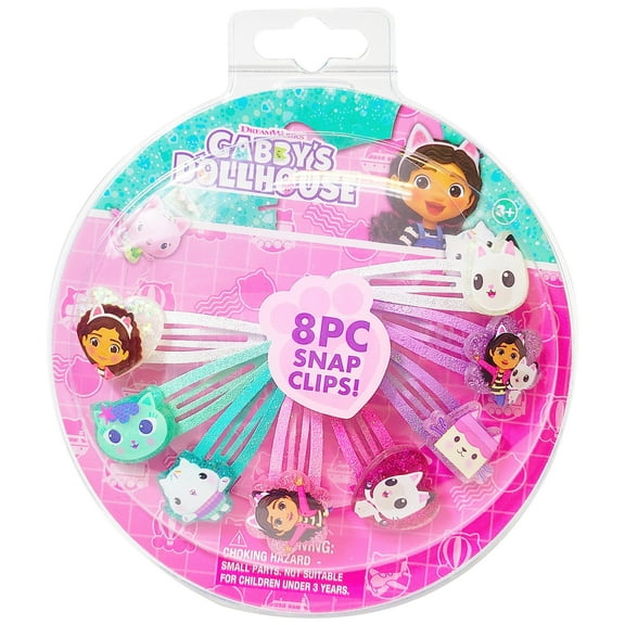 Gabby's Dollhouse Kids Hair Clips for Girls Snap Clips 8 Pack Multi Color Ages 3