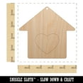thumbnail image 2 of House with Heart Wood Holiday Christmas Tree Ornament Unfinished DIY Pre-Drilled Craft, 2 of 7