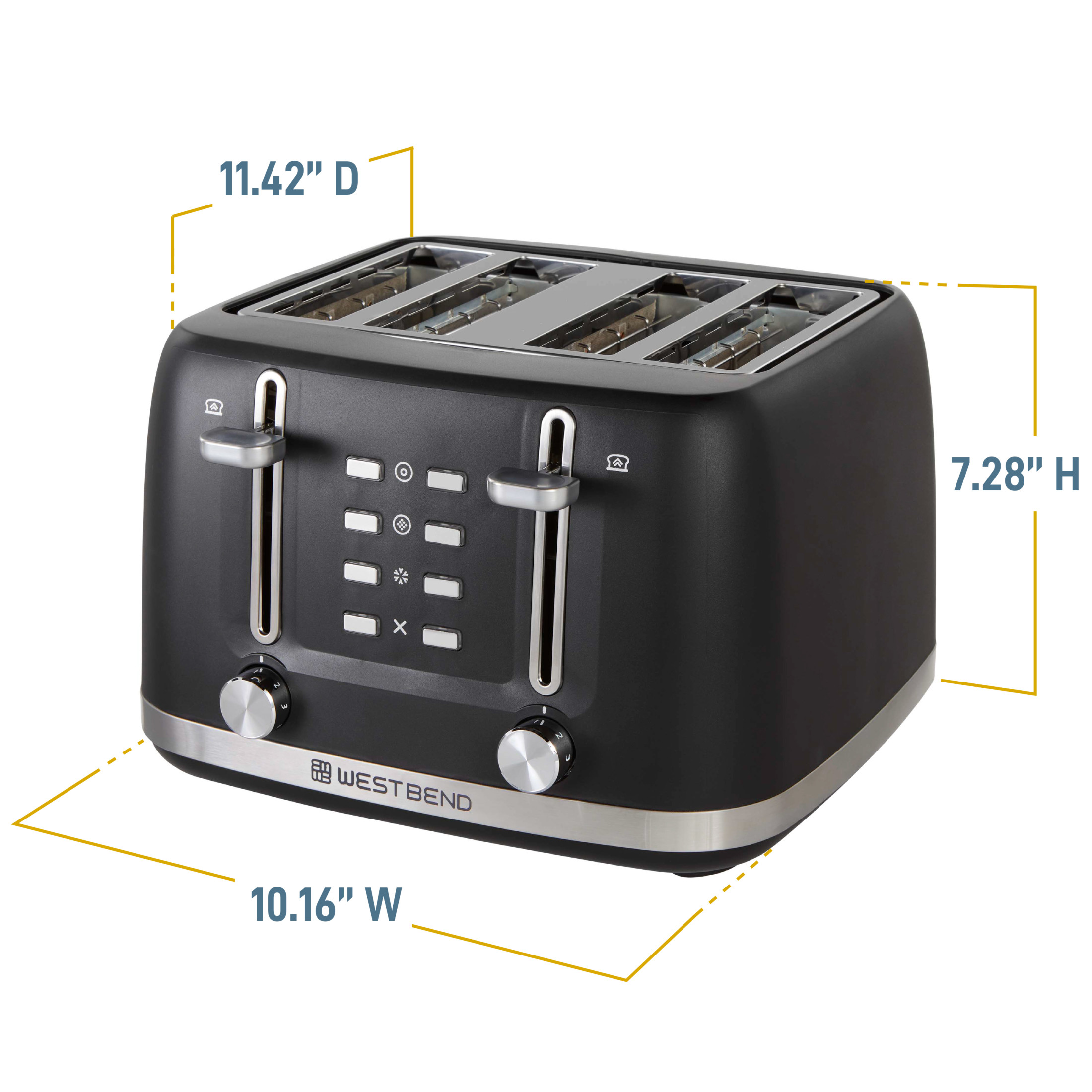 West Bend 4-Slice Toaster, in Black (TTWB4SBK13)